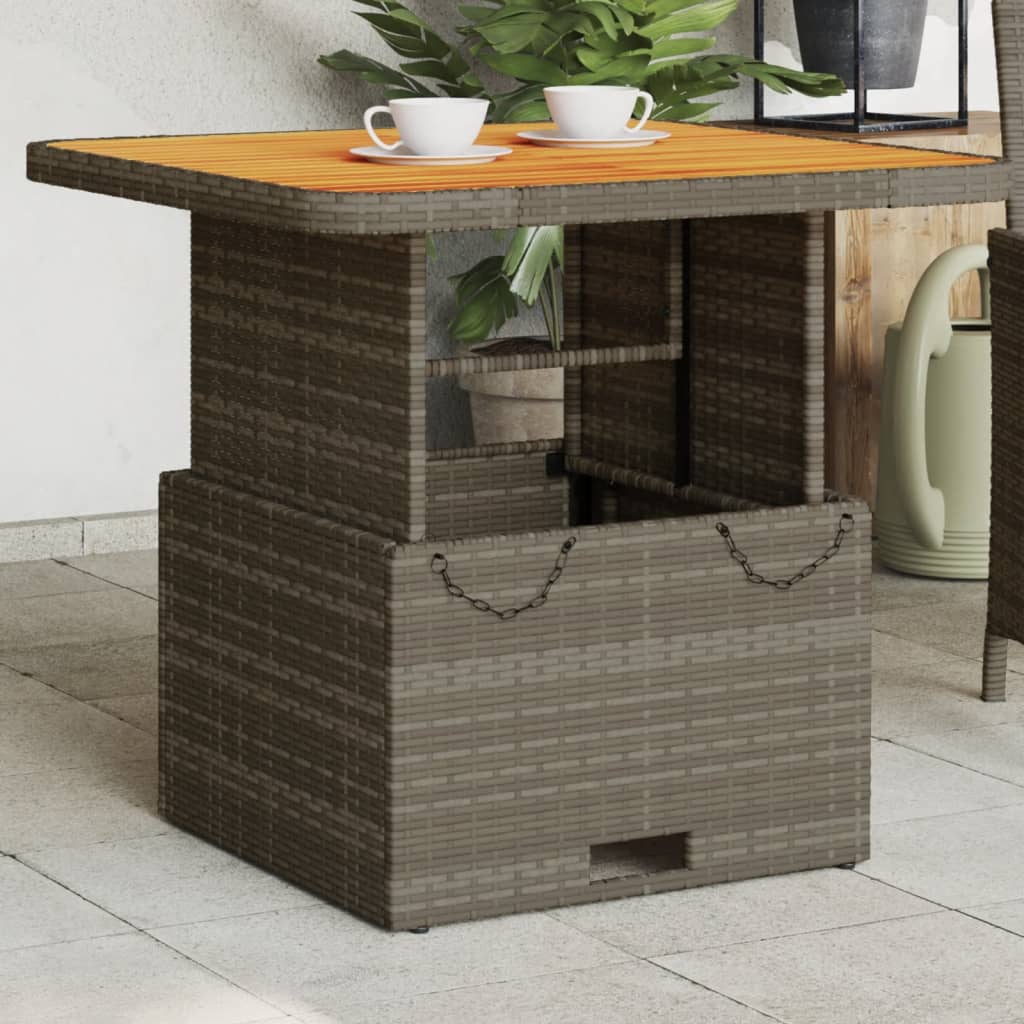 Tavolo Giardino In Polyrattan E Legno Acacia