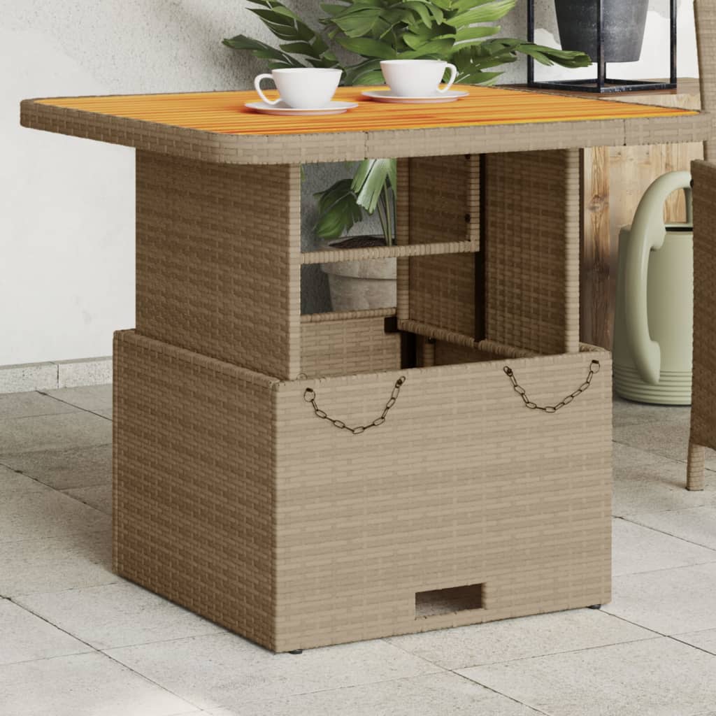 Tavolo Giardino In Polyrattan E Legno Acacia