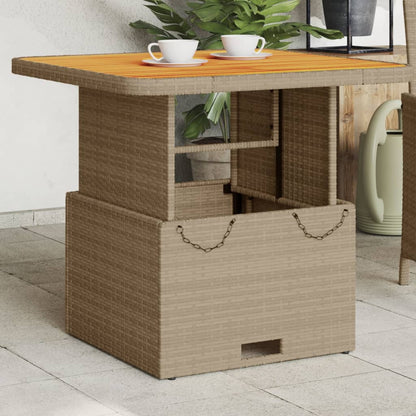 Tavolo Giardino In Polyrattan E Legno Acacia