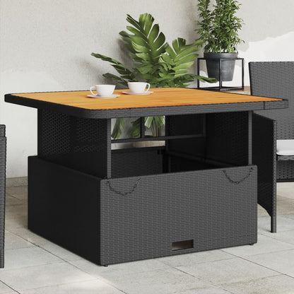 Tavolo Giardino In Polyrattan E Legno Acacia