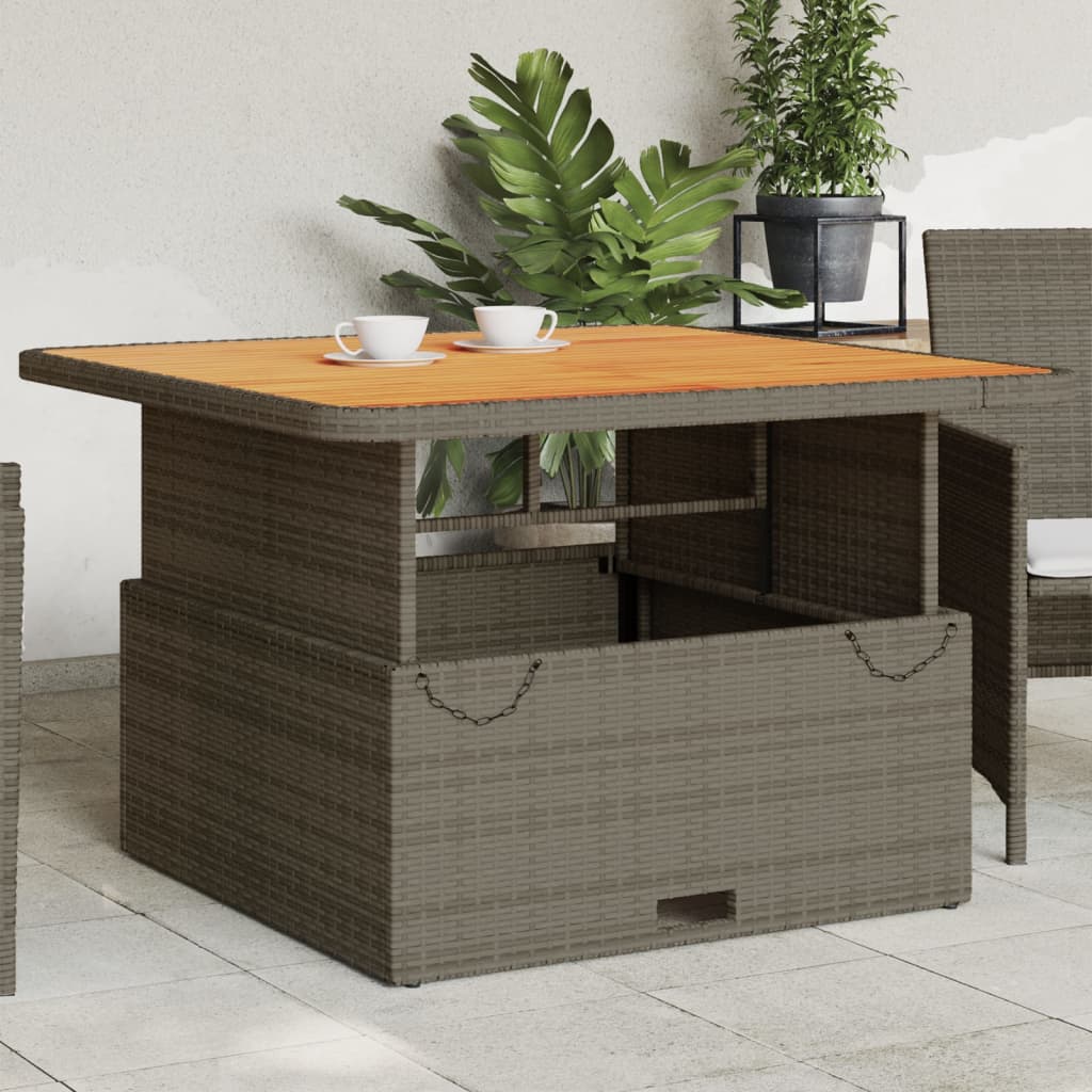 Tavolo Giardino In Polyrattan E Legno Acacia