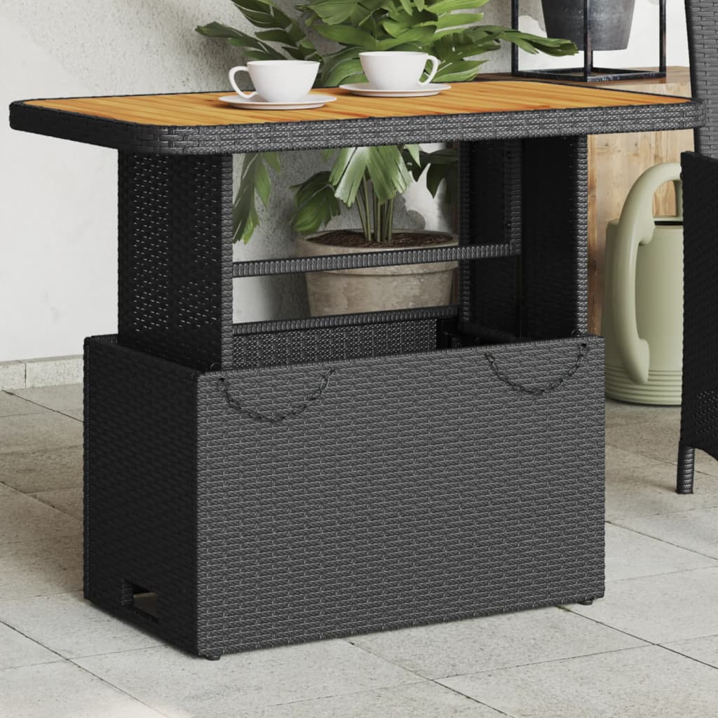 Tavolo Giardino In Polyrattan E Legno Acacia