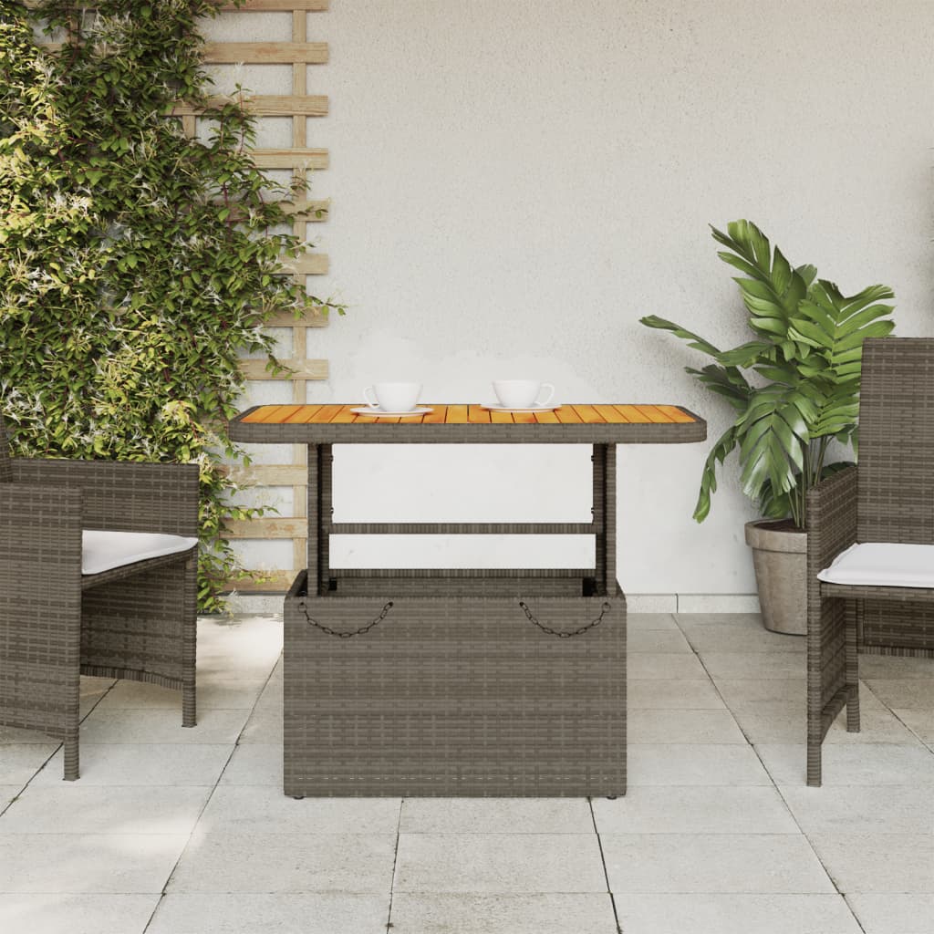 Tavolo Giardino In Polyrattan E Legno Acacia