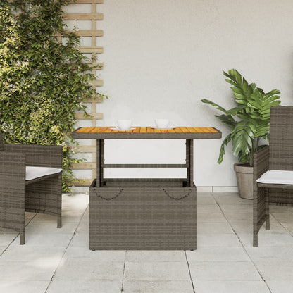 Tavolo Giardino In Polyrattan E Legno Acacia