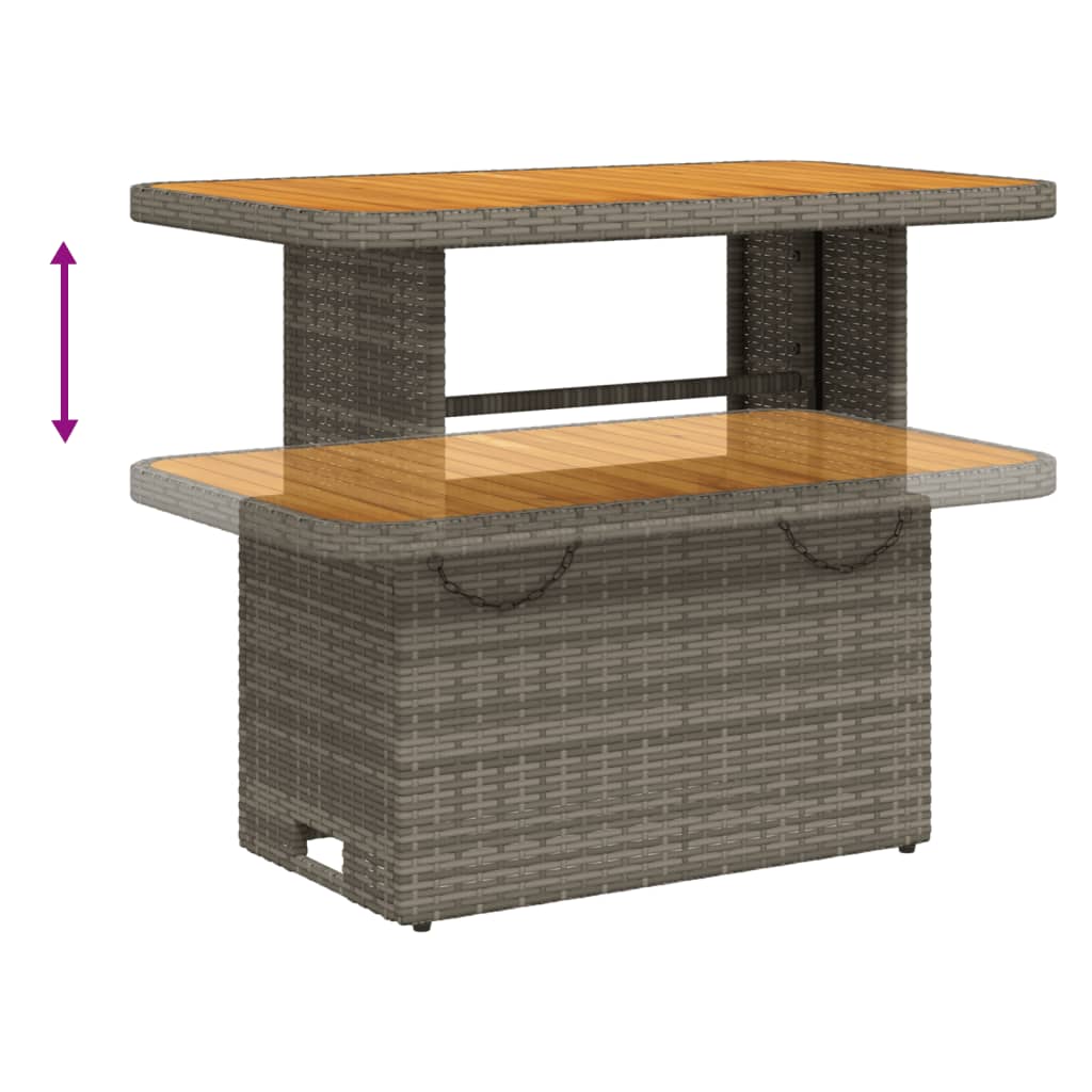 Tavolo Giardino In Polyrattan E Legno Acacia