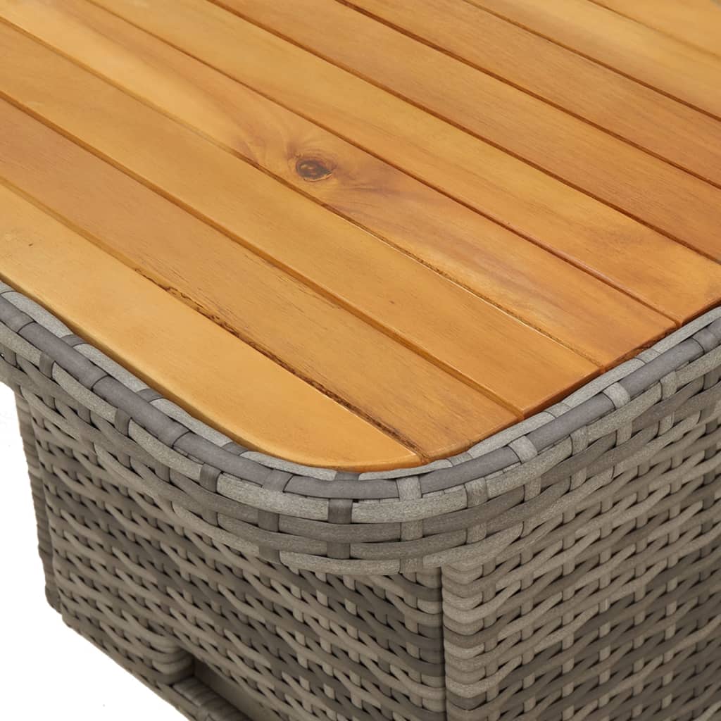Tavolo Giardino In Polyrattan E Legno Acacia