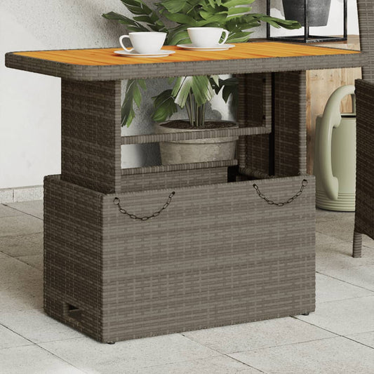 Tavolo Giardino In Polyrattan E Legno Acacia