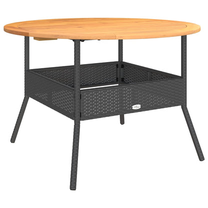 Tavolo Giardino Piano Legno Acacia Ø110X71 Cm Polyrattan