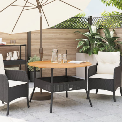 Tavolo Giardino Piano Legno Acacia Ø110X71 Cm Polyrattan