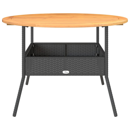 Tavolo Giardino Piano Legno Acacia Ø110X71 Cm Polyrattan