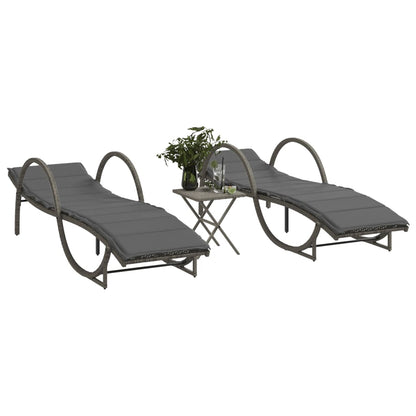 Lettino Prendisole Con Cuscini Beige 60X199X42 Cm Polyrattan