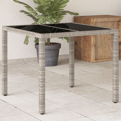 Tavolo Giardino Con Piano Vetro 90X90X75 Cm Polyrattan