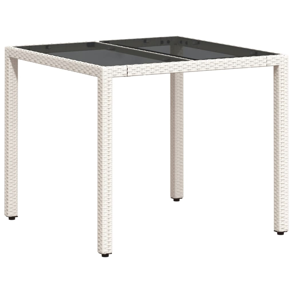 Tavolo Giardino Con Piano Vetro 90X90X75 Cm Polyrattan