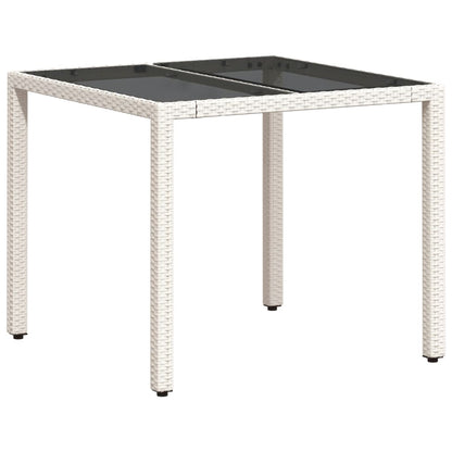 Tavolo Giardino Con Piano Vetro 90X90X75 Cm Polyrattan