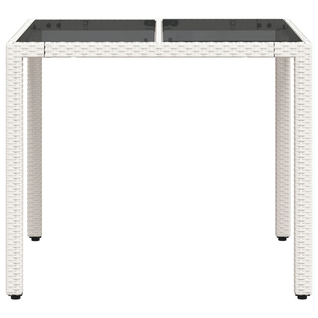 Tavolo Giardino Con Piano Vetro 90X90X75 Cm Polyrattan