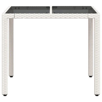 Tavolo Giardino Con Piano Vetro 90X90X75 Cm Polyrattan