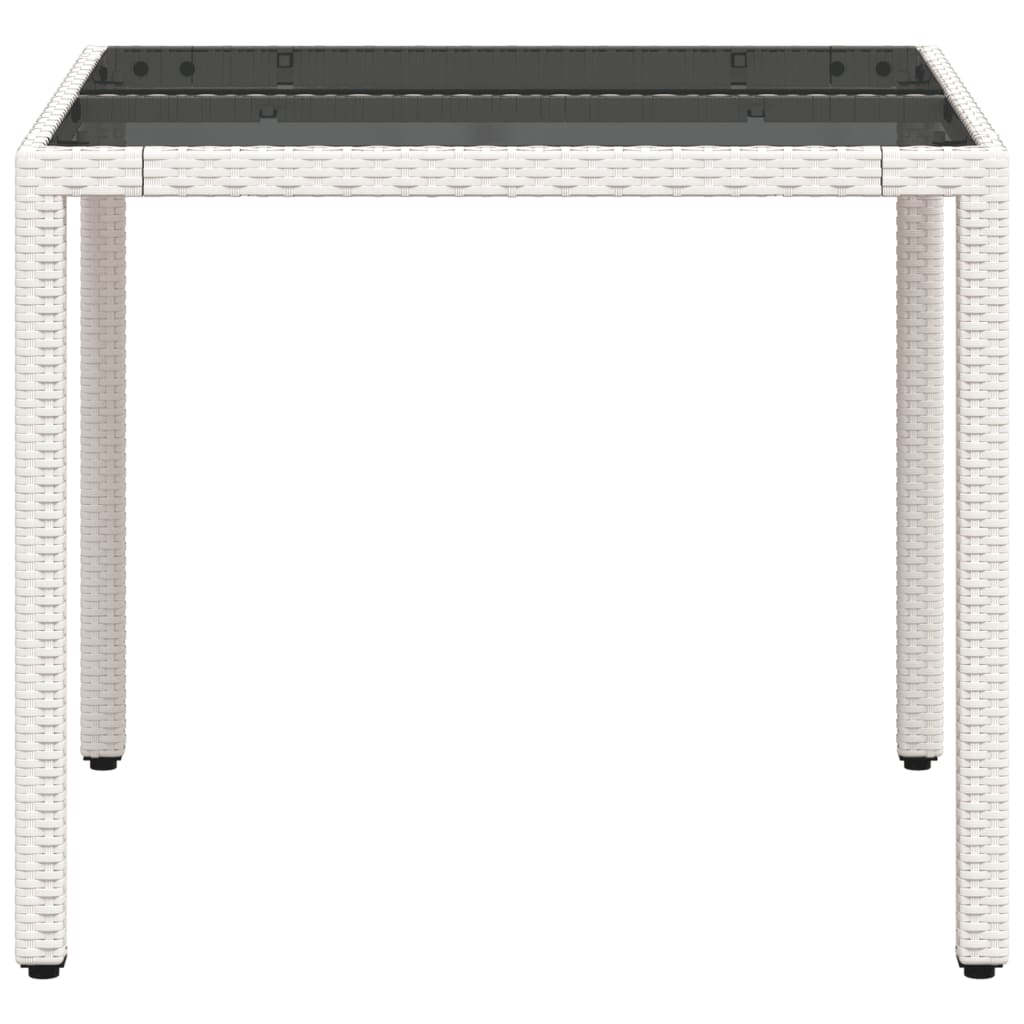 Tavolo Giardino Con Piano Vetro 90X90X75 Cm Polyrattan