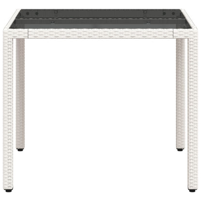 Tavolo Giardino Con Piano Vetro 90X90X75 Cm Polyrattan