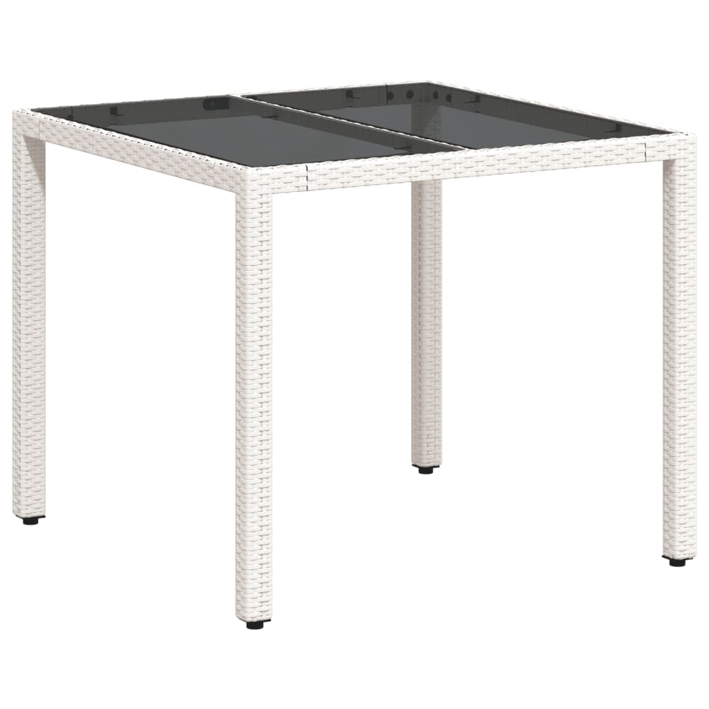 Tavolo Giardino Con Piano Vetro 90X90X75 Cm Polyrattan