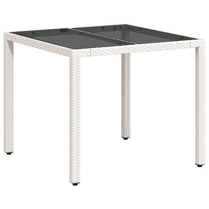 Tavolo Giardino Con Piano Vetro 90X90X75 Cm Polyrattan