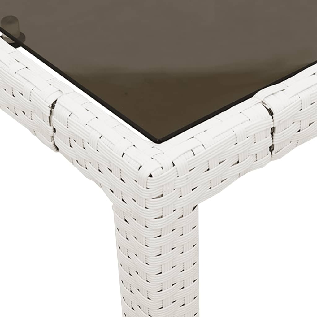 Tavolo Giardino Con Piano Vetro 90X90X75 Cm Polyrattan