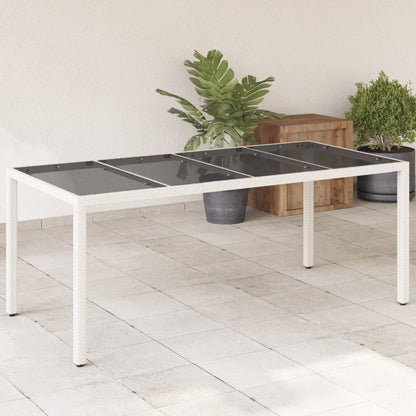 Tavolo Da Giardino Piano In Vetro 190X90X75Cm Polyrattan