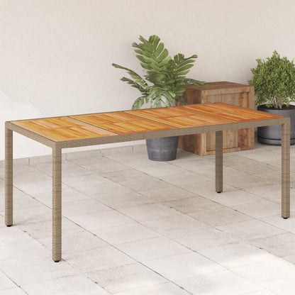 Tavolo Giardino Piano Legno Acacia 190X90X75 Cm Polyrattan