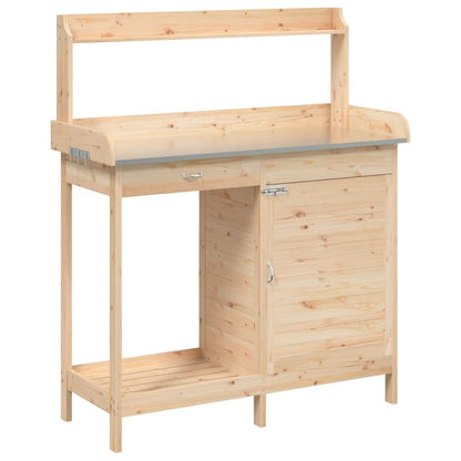 Tavolo Invaso Con Mobile 110,5X45X124,5Cm Massello Abete