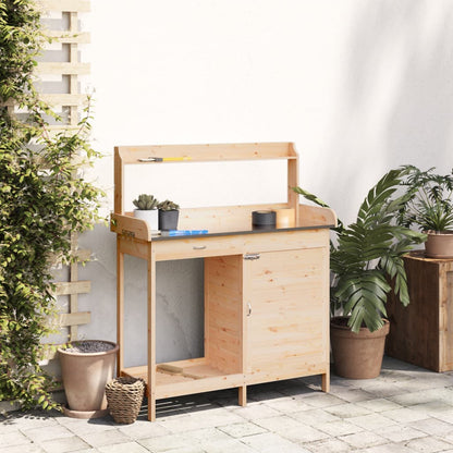Tavolo Invaso Con Mobile 110,5X45X124,5Cm Massello Abete