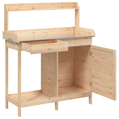 Tavolo Invaso Con Mobile 110,5X45X124,5Cm Massello Abete