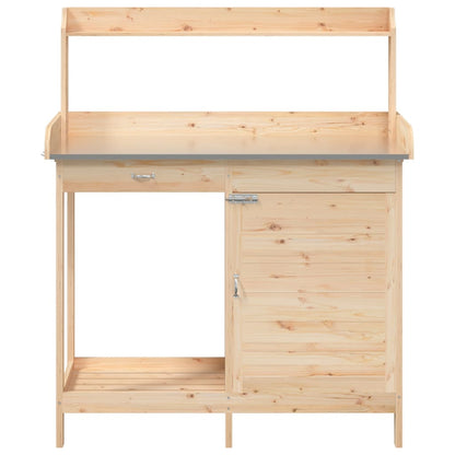 Tavolo Invaso Con Mobile 110,5X45X124,5Cm Massello Abete