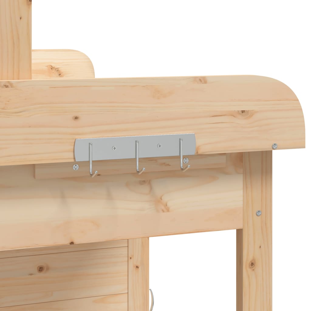 Tavolo Invaso Con Mobile 110,5X45X124,5Cm Massello Abete