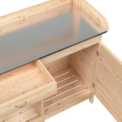 Tavolo Invaso Con Mobile 110,5X45X124,5Cm Massello Abete