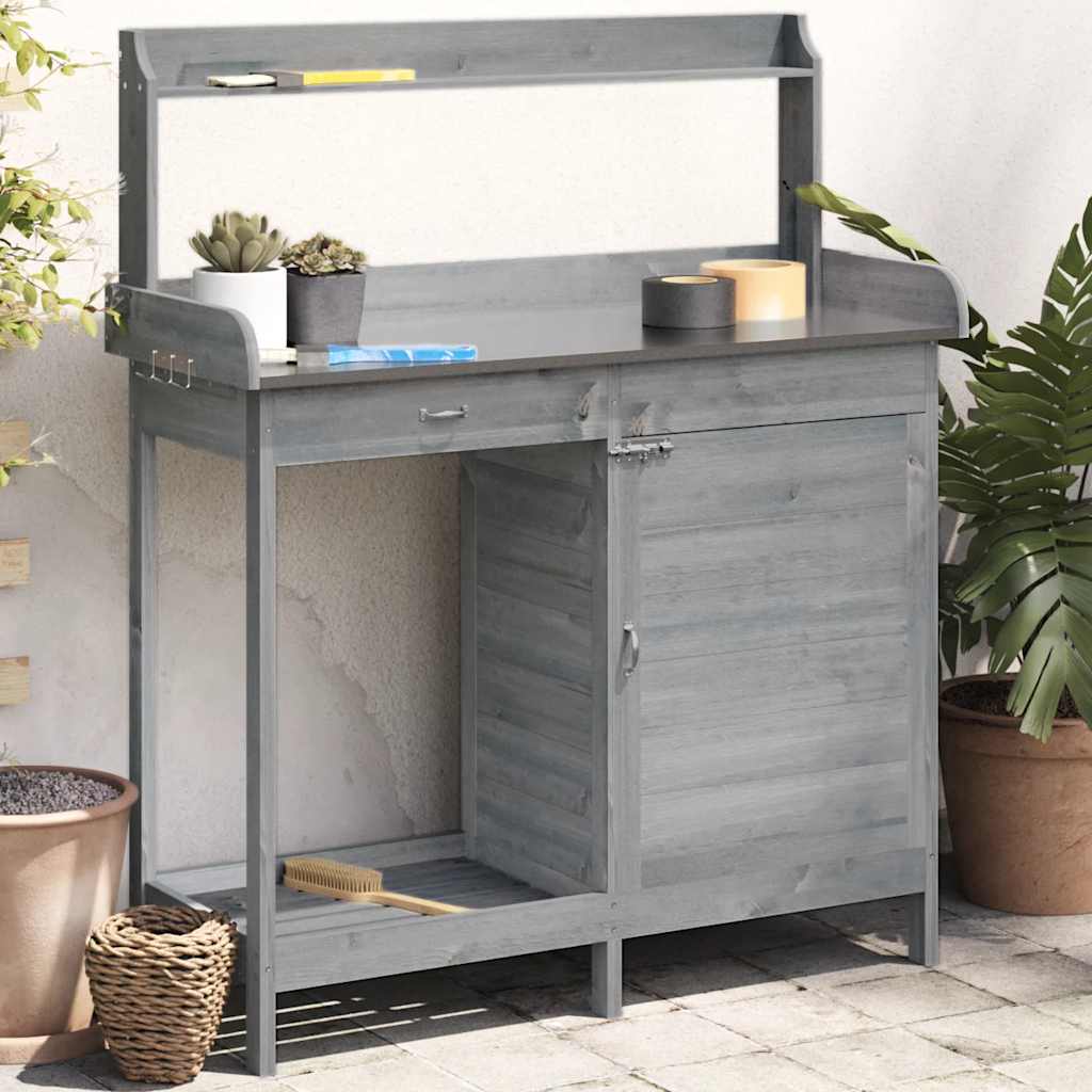 Tavolo Invaso Con Mobile 110,5X45X124,5Cm Massello Abete