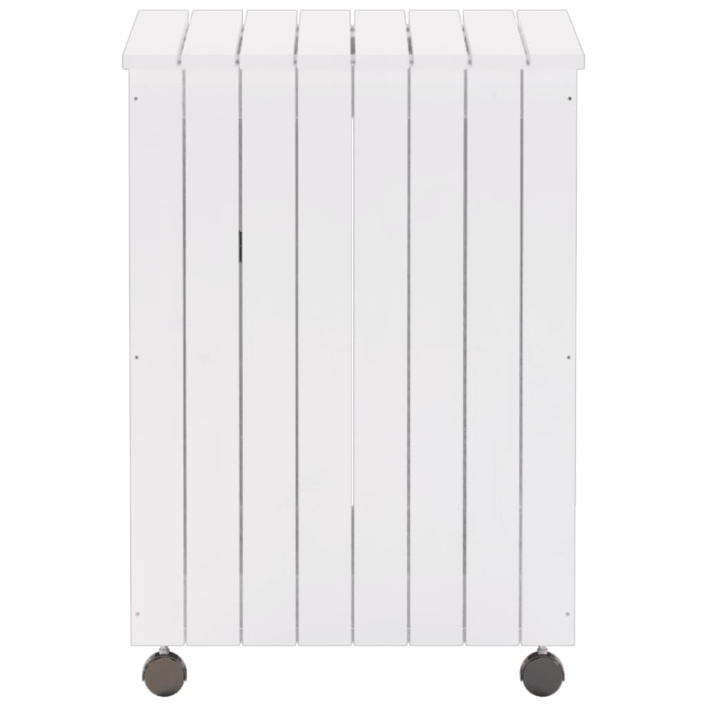 Cesta Biancheria Con Ruote Rana Bianca 45X45X64Cm Massello Pino