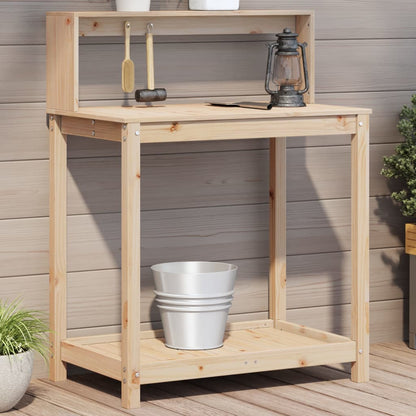 Tavolo Invaso Con Ripiani 82,5X50X109,5Cm Legno Impregnato Pino