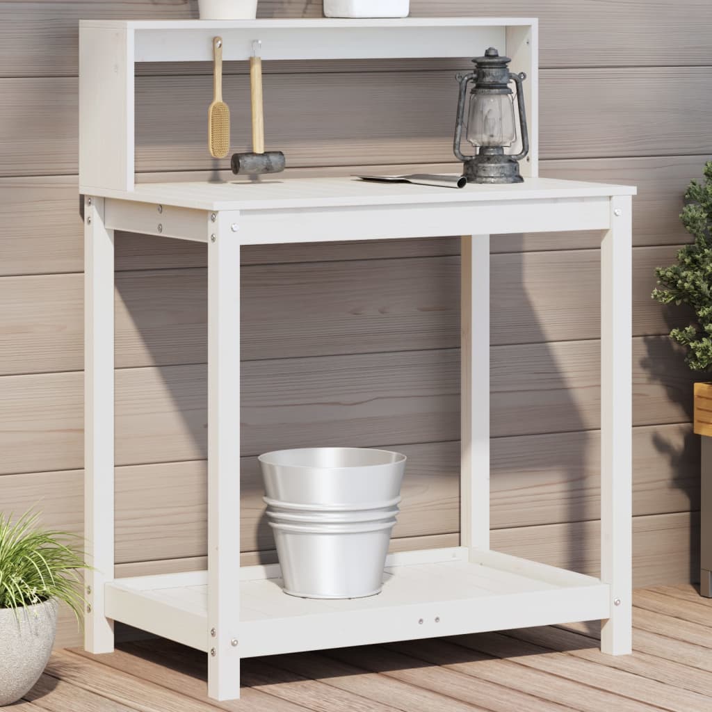 Tavolo Invaso Con Ripiani 82,5X50X109,5Cm Legno Impregnato Pino