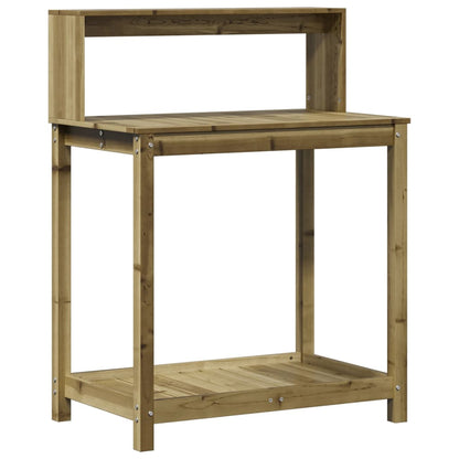 Tavolo Invaso Con Ripiani 82,5X50X109,5Cm Legno Impregnato Pino