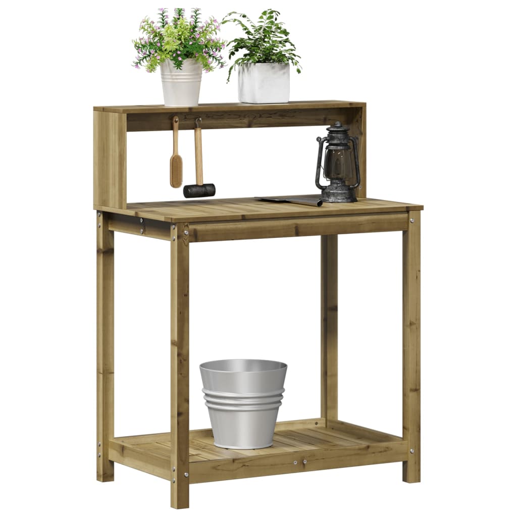Tavolo Invaso Con Ripiani 82,5X50X109,5Cm Legno Impregnato Pino