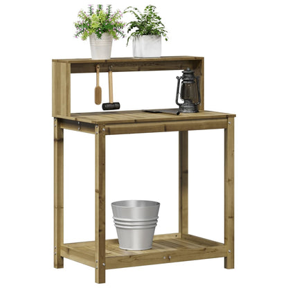 Tavolo Invaso Con Ripiani 82,5X50X109,5Cm Legno Impregnato Pino