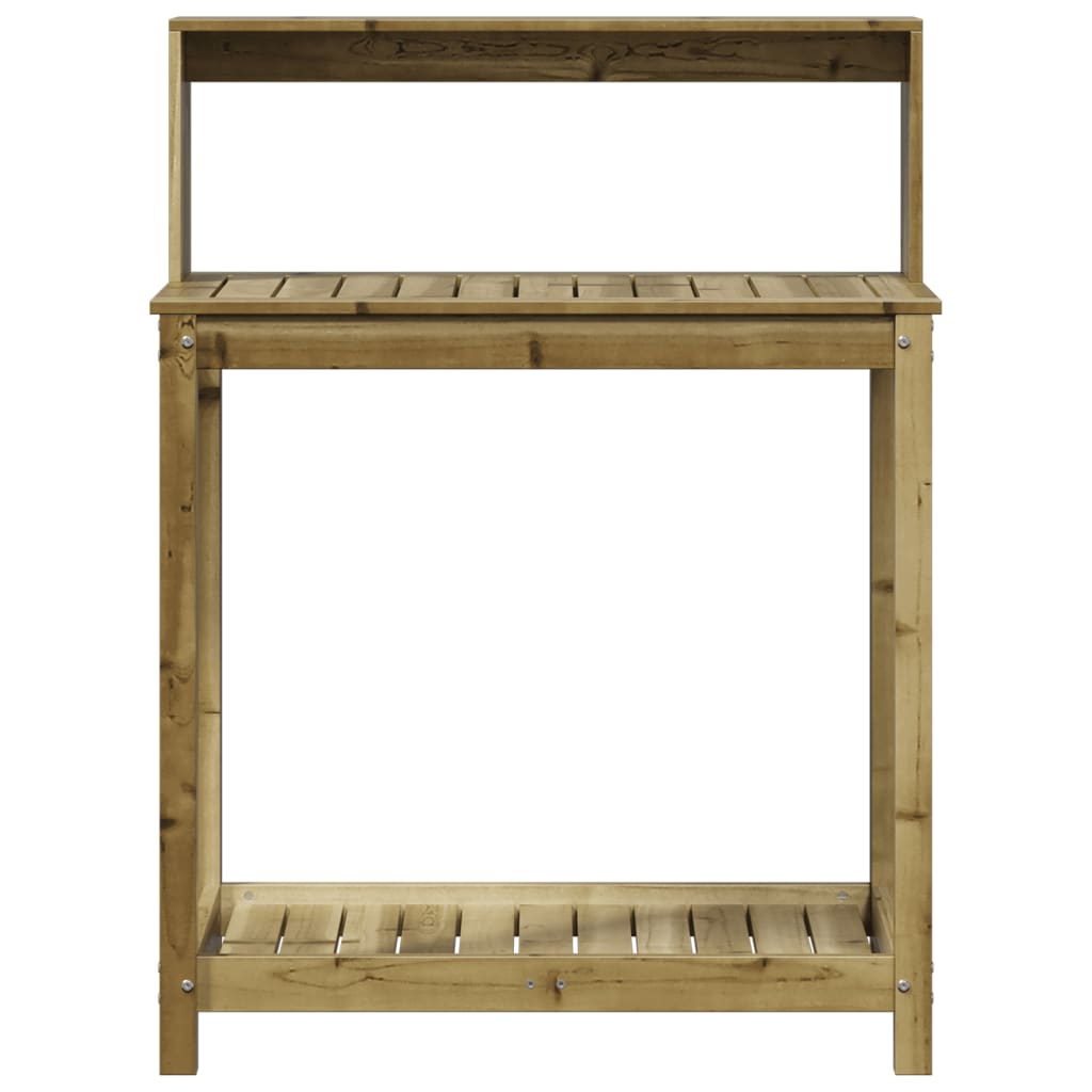 Tavolo Invaso Con Ripiani 82,5X50X109,5Cm Legno Impregnato Pino