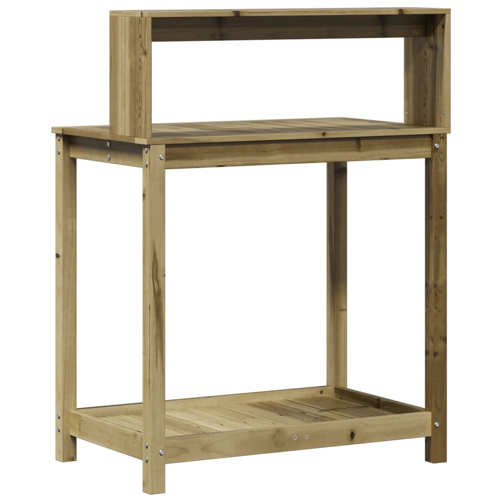 Tavolo Invaso Con Ripiani 82,5X50X109,5Cm Legno Impregnato Pino