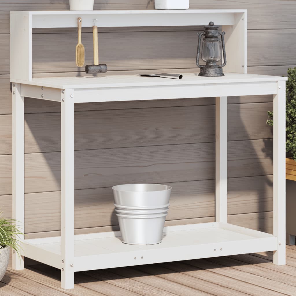 Tavolo Invaso Con Ripiani 82,5X50X109,5Cm Legno Impregnato Pino