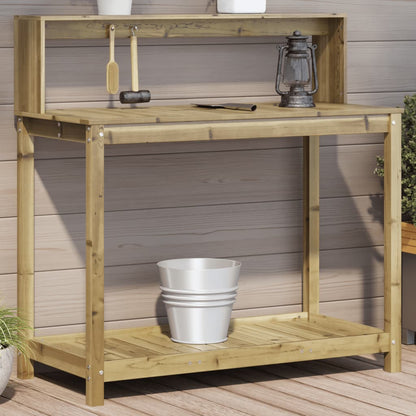 Tavolo Invaso Con Ripiani 82,5X50X109,5Cm Legno Impregnato Pino