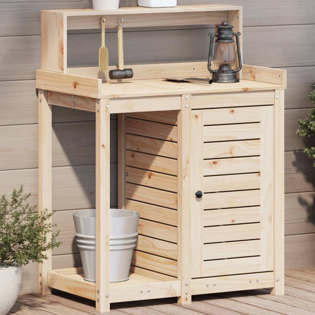 Tavolo Invaso Con Ripiani 82,5X50X109,5Cm Legno Impregnato Pino