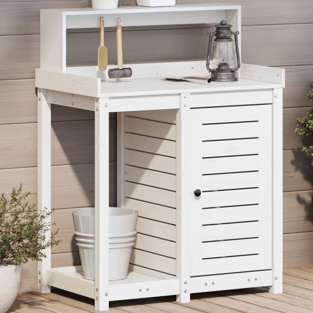 Tavolo Invaso Con Ripiani 82,5X50X109,5Cm Legno Impregnato Pino