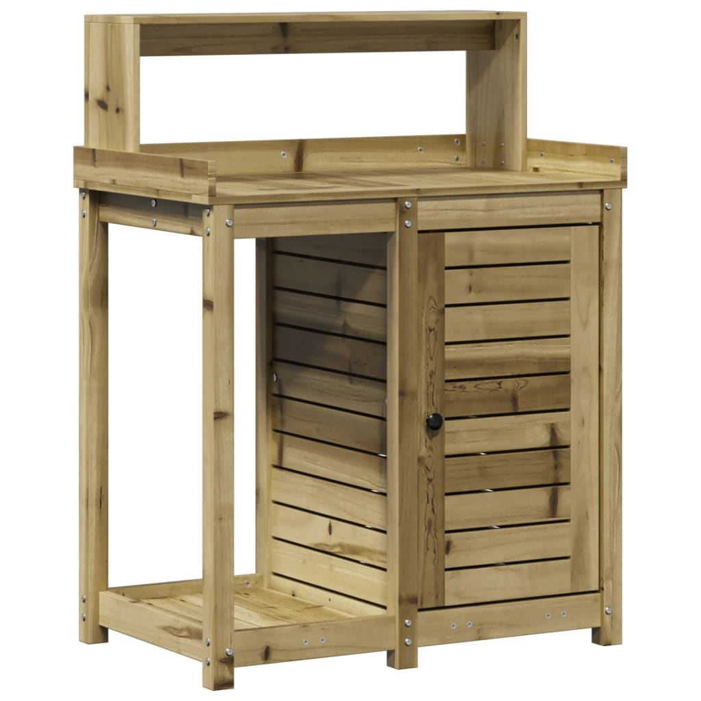 Tavolo Invaso Con Ripiani 82,5X50X109,5Cm Legno Impregnato Pino