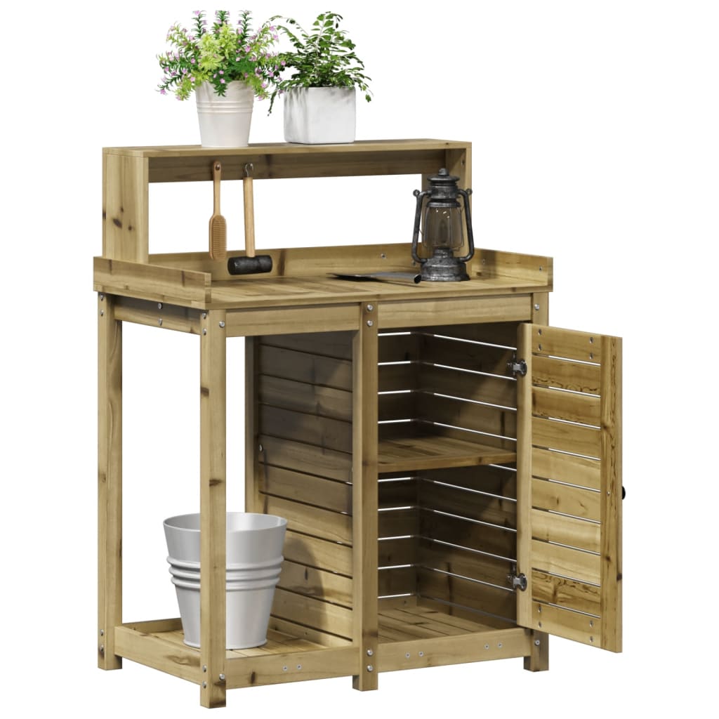 Tavolo Invaso Con Ripiani 82,5X50X109,5Cm Legno Impregnato Pino
