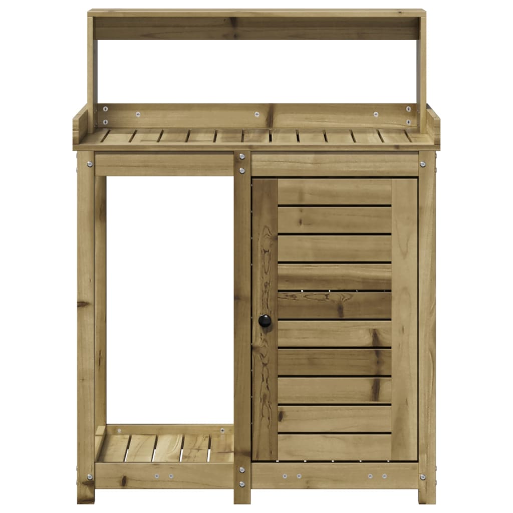 Tavolo Invaso Con Ripiani 82,5X50X109,5Cm Legno Impregnato Pino