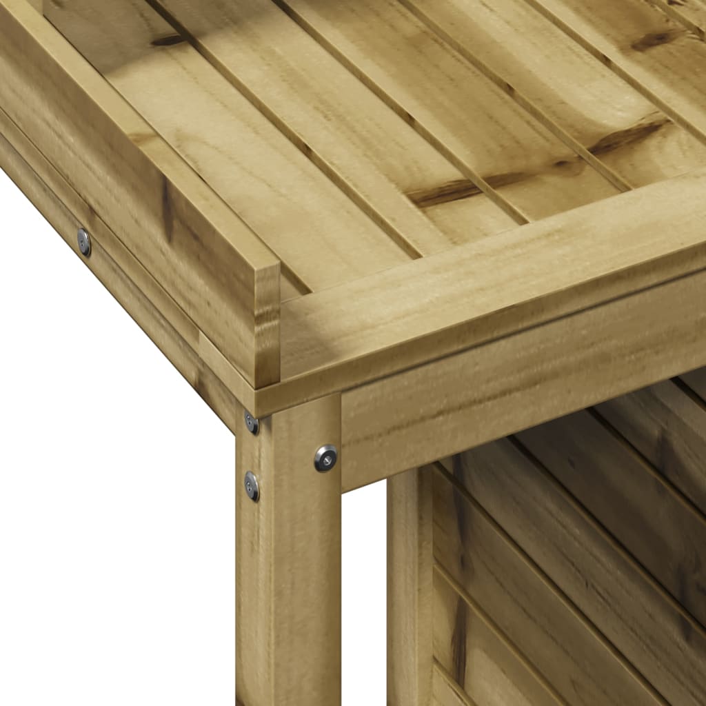 Tavolo Invaso Con Ripiani 82,5X50X109,5Cm Legno Impregnato Pino